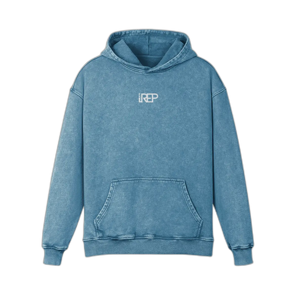 IREP Super Heavyweight Oversized Faded Hoodie - Shadow Blue PODpartner 