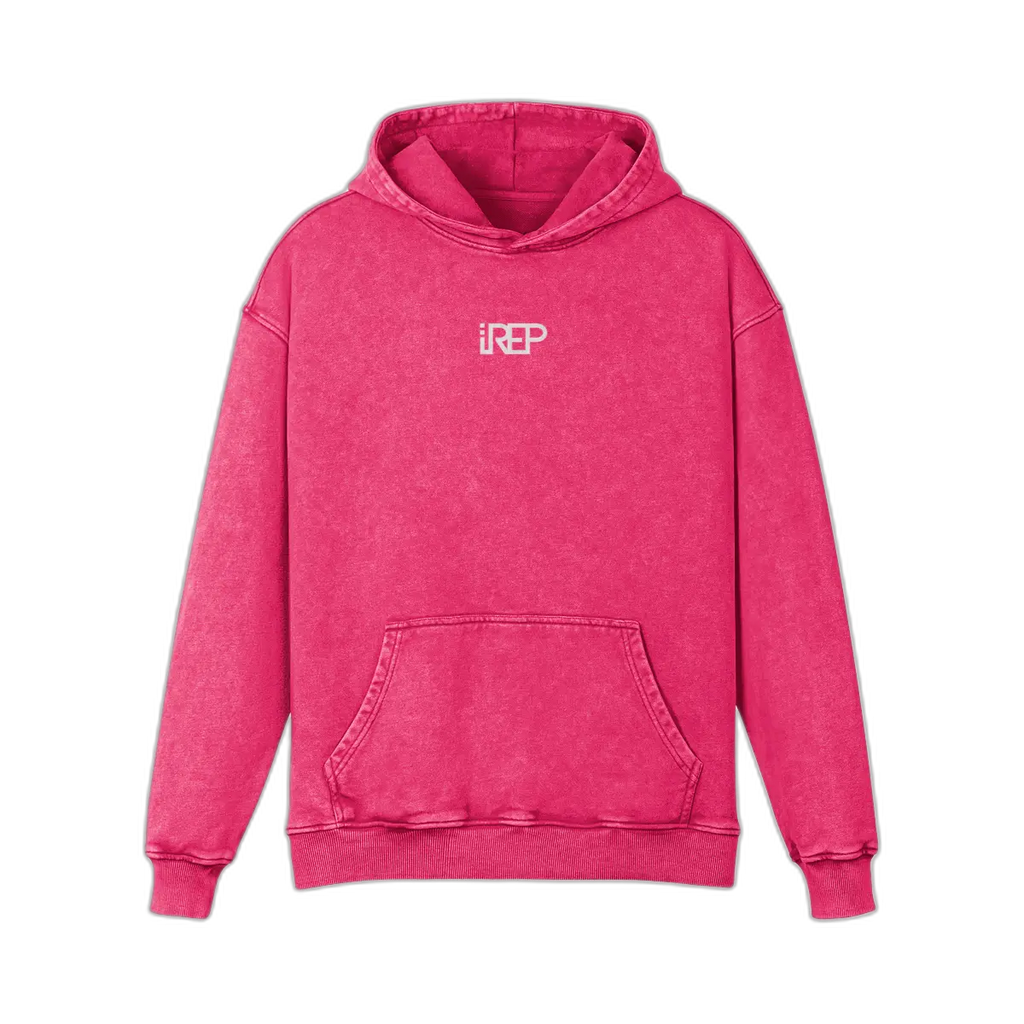 IREP Super Heavyweight Oversized Faded Hoodie - Dark Pink PODpartner 