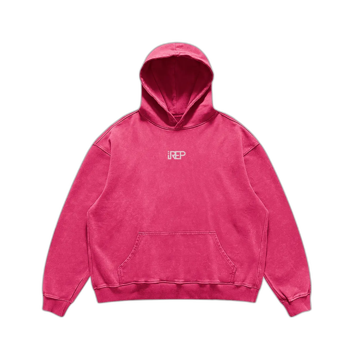 IREP Super Heavyweight Oversized Faded Hoodie - Dark Pink PODpartner 