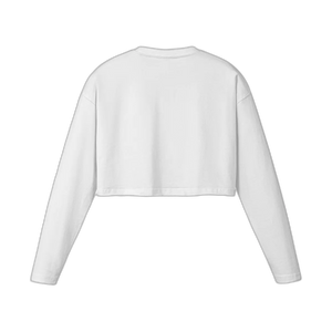 IREP Raw Hem Long Sleeve Women's Crop Top - White/Black PODpartner 