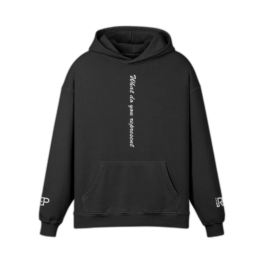 IREP Super Heavyweight Oversized Retro Hoodie - Faded Black PODpartner 