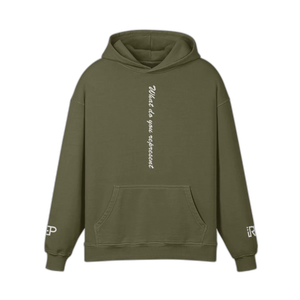 IREP Super Heavyweight Oversized Retro Hoodie - Olive Green PODpartner 