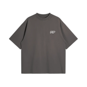 IREP Oversized Sun Faded Distressed T-Shirt - Smoky Gray PODpartner 