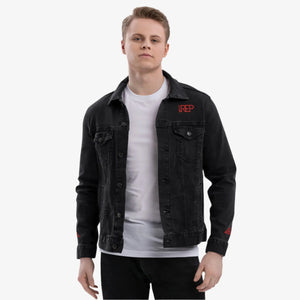 IREP Denim Jacket - Black/Red Printful 